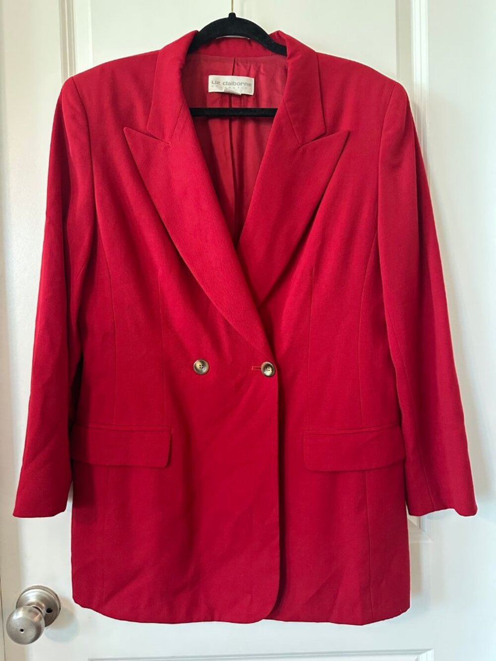 Liz Claiborne Collection Red Wool Double Breasted Blazer